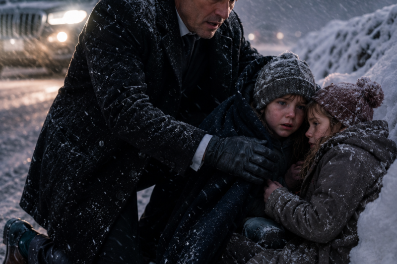 IN THE MIDDLE OF A BRUTAL BLIZZARD, A BILLIONAIRE FOUND TWO CHILDREN FIGHTING TO SURVIVE… THEN HE DID SOMETHING NO ONE SAW COMING