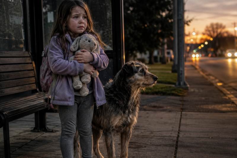 MY SISTER PROMISED SHE WOULD KEEP MY DAUGHTER SAFE.  SIX HOURS LATER, MY LITTLE GIRL WAS ALONE AT A BUS STOP.  AND THE ONLY ONE WHO PROTECTED HER WAS A STRAY DOG EVERYONE ELSE HAD IGNORED.