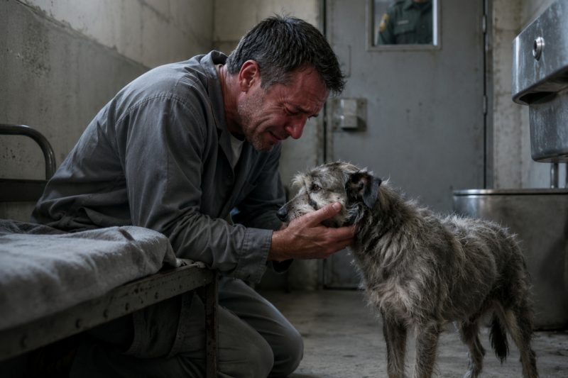 FOR TWENTY-ONE YEARS, THOMAS NEVER ASKED THE PRISON FOR A SINGLE THING.  NO VISITS, NO LETTERS, NO HOPE.  THEN A HALF-BLIND STRAY DOG SAT BELOW HIS WINDOW AND MADE HIM WRITE FOUR SENTENCES THAT SHOOK THE WHOLE BLOCK.