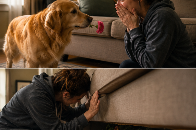 MY GOLDEN RETRIEVER BROUGHT ME ONE FLOWER EVERY MORNING. I THOUGHT IT WAS JUST A SWEET LITTLE HABIT. THEN I MOVED THE COUCH AND FOUND THE SECRET HE HAD BEEN HIDING FOR A YEAR.