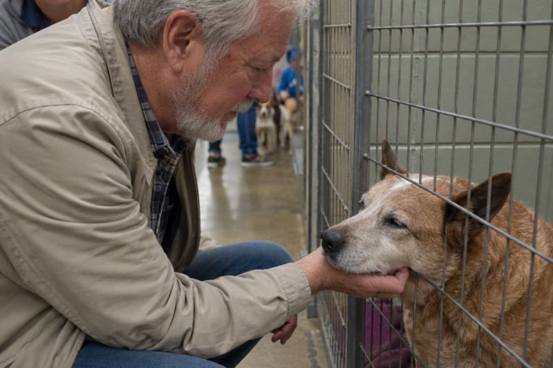 FOR MORE THAN A YEAR, FAMILIES IGNORED THE TWELVE-YEAR-OLD DOG CURLED IN THE BACK OF HIS KENNEL — BUT THEY DIDN’T KNOW HE WASN’T WAITING FOR JUST ANYONE TO OPEN THAT DOOR