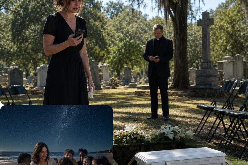 The text came while my son’s tiny coffin was being lowered into the ground.