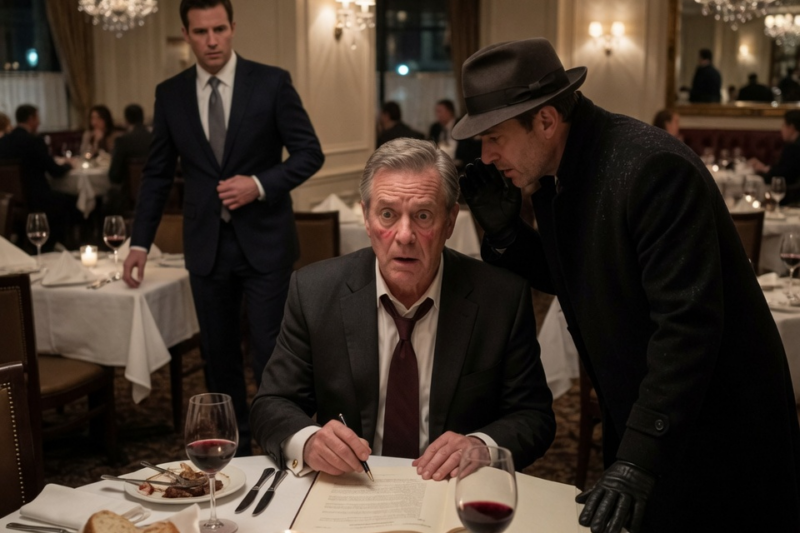MY SON BOOKED A FANCY DINNER FOR A “SPECIAL SURPRISE.” WHEN HE LEFT THE TABLE, A STRANGER WHISPERED: “DON’T SIGN THAT PAPER.” I WENT HOME AND OPENED MY LATE WIFE’S FILES.