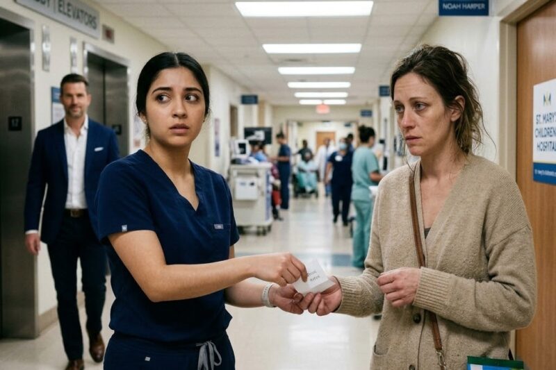 THE NURSE SLIPPED ME A NOTE WHILE MY SON WAS IN THE HOSPITAL — TWO WORDS MADE ME REALIZE MY HUSBAND HAD BEEN LYING FOR YEARS The nurse did not look scared until she saw my husband. That was the moment I knew.