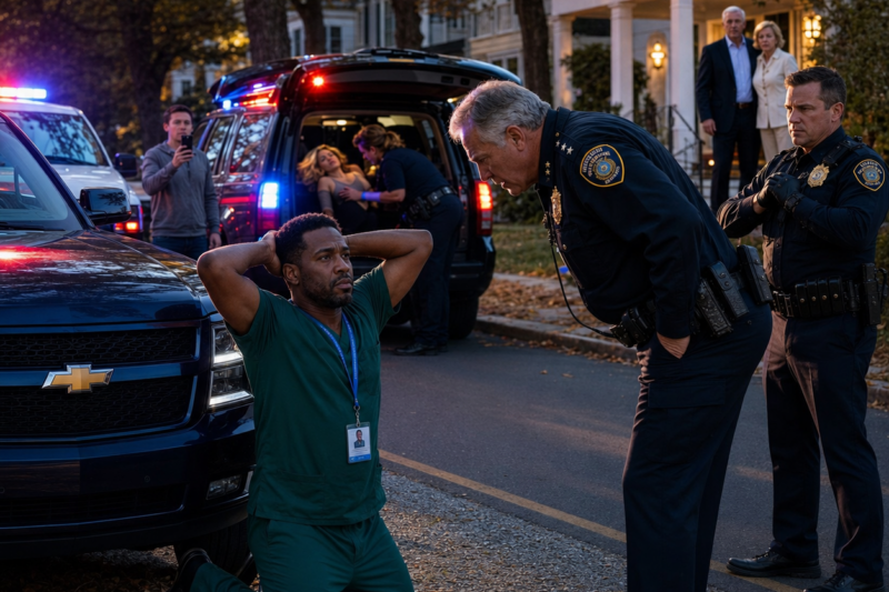 COPS DRAGGED A BLACK SURGEON TO HIS KNEES FOR “NO REASON” — THEN THE CHIEF’S WIFE ARRIVED DYING, AND ONLY HE COULD SAVE HER