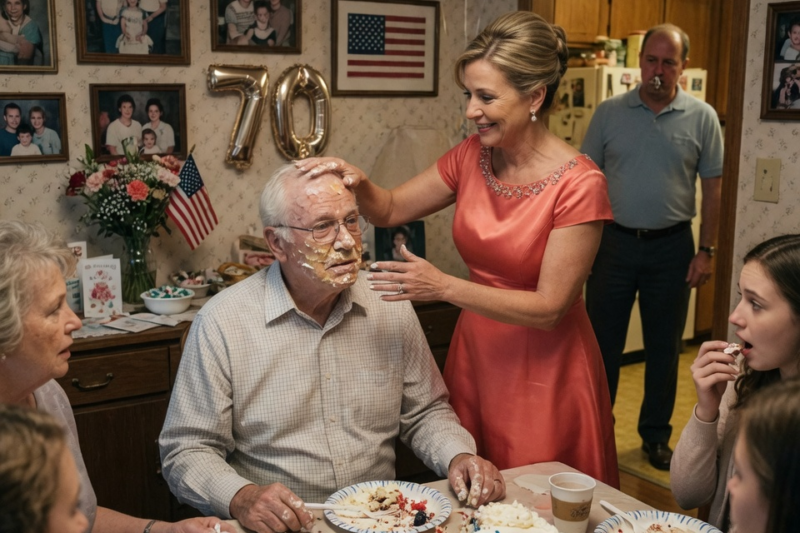 MY DAUGHTER-IN-LAW SMEARED CAKE ACROSS MY FACE AT MY 70TH BIRTHDAY AND CALLED ME AN OLD FOOL.