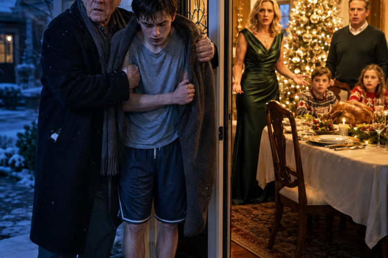 **I Found My Grandson Freezing Outside on Christmas Eve—Then My Son’s Wife Said, “This Is My House”**