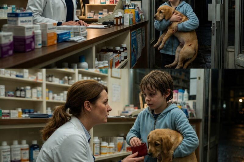 His face had that serious, careful look some children get when life has taught them too early that crying doesn’t always bring help.  And in his arms, he was holding a dog.
