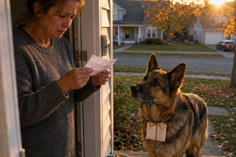 The Stray German Shepherd Came Back With a Note on His Collar—Then Led Her to the Child Everyone Had Forgotten