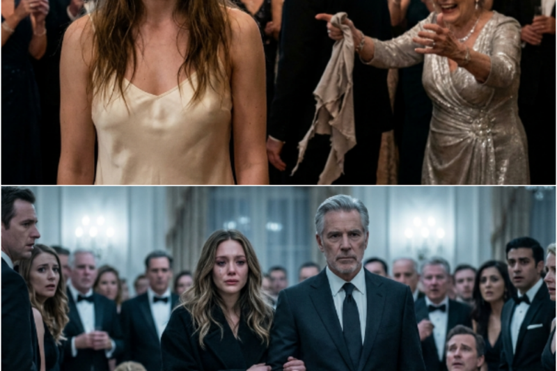 THEY HUMILIATED HER UNDER THE CHANDELIERS.  HER HUSBAND STOOD SILENT.  BUT SOMEONE POWERFUL WAS WATCHING.
