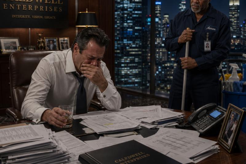 THE BILLIONAIRE WAS CRYING OVER A $40 MILLION BETRAYAL — THEN THE BLACK JANITOR SAID THREE WORDS THAT SAVED HIS EMPIRE
