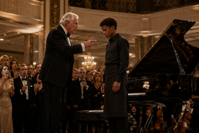 MILLIONAIRE SPAT AT A BLACK BUSBOY AND SAID, “DON’T TOUCH MY PIANO” — THEN THE ROOM COLLAPSED WHEN HE PLAYED ONE NOTE