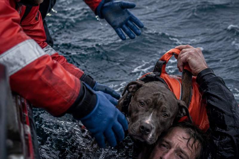 THE FISHERMAN GAVE HIS ONLY LIFE VEST TO HIS PIT BULL — THEN HELD HIM ABOVE THE ATLANTIC FOR HOURS