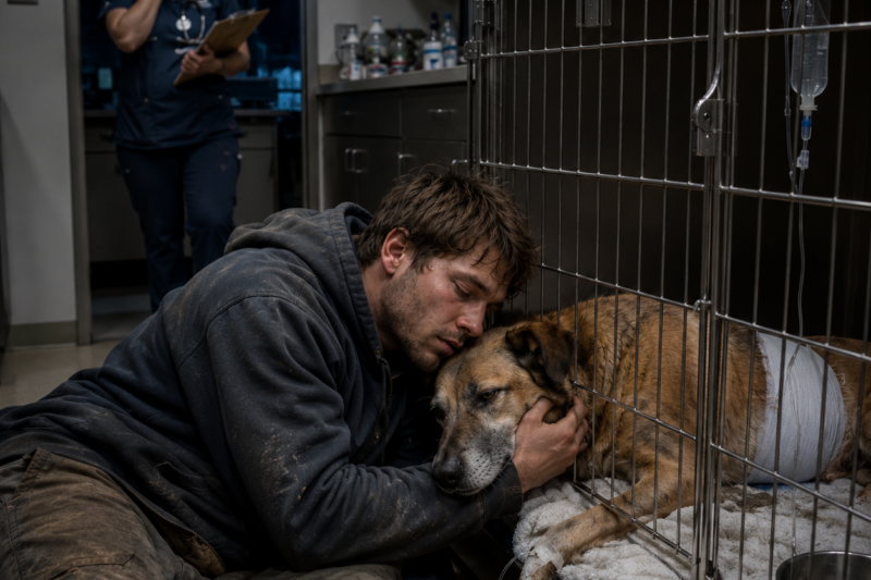 THE VET SAID HIS DOG HAD ONLY DAYS LEFT — BUT THE BOY WHO HAD LOST EVERYONE REFUSED TO WALK AWAY