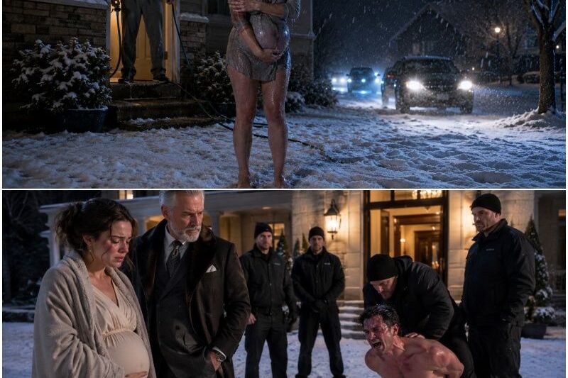 AN ABUSIVE HUSBAND FORCED HIS 7-MONTH PREGNANT WIFE TO SHOWER UNDER AN OUTDOOR FAUCET IN A BLIZZARD, LAUGHING AS SHE BEGGED FOR MERCY. HE THOUGHT NO ONE WAS WATCHING. BUT HE DIDN’T KNOW THAT…