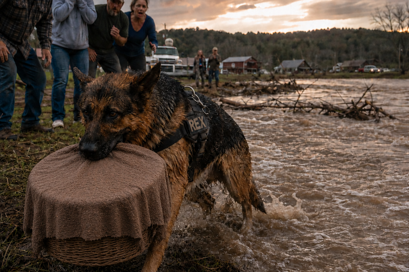 The Retired K9 Jumped Into the Flooded River—And Pulled Out the Baby Someone Tried to Erase