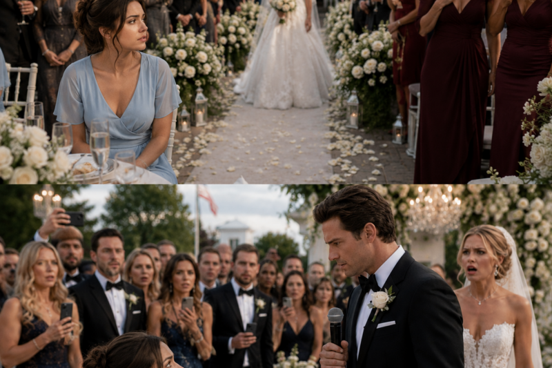 EVERYONE IGNORED THE SIMPLE WOMAN AT THE WEDDING — UNTIL THE BILLIONAIRE GROOM WHISPERED HER NAME AND CHAOS ENSUED