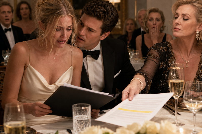 THE NIGHT BEFORE THE WEDDING, HIS MOTHER SLID A NEW PRENUP ACROSS THE REHEARSAL DINNER TABLE LIKE IT WAS A TOAST.