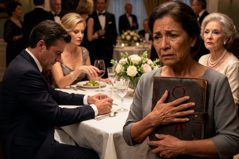 THEY CALLED HER “THE HELP” AT HER OWN SON’S ENGAGEMENT DINNER.  HIS FIANCÉE USED HER 35-YEAR RECIPE BOOK AS A COASTER.  BUT NO ONE AT THAT TABLE KNEW THE MANSION THEY WERE SITTING IN BELONGED TO HER.