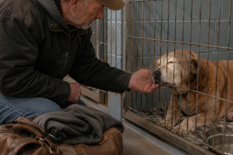 THE SHELTER HAD SCHEDULED HIM FOR 8 A.M.  AT 7:46, A LITTLE GIRL WALKED IN WITH A PIGGY BANK.  SHE WHISPERED, “I CAME FOR THE DOG NOBODY PICKED.”