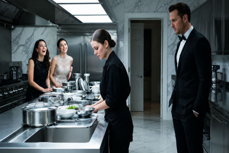 AT MY OWN CHARITY GALA, THE EVENT ORGANIZER FORCED ME TO WASH DISHES SO SHE COULD HUMILIATE “A LOWLY SERVER” — THEN MY BILLIONAIRE HUSBAND WALKED IN AND ASKED, “HAS ANYONE SEEN MY WIFE?”