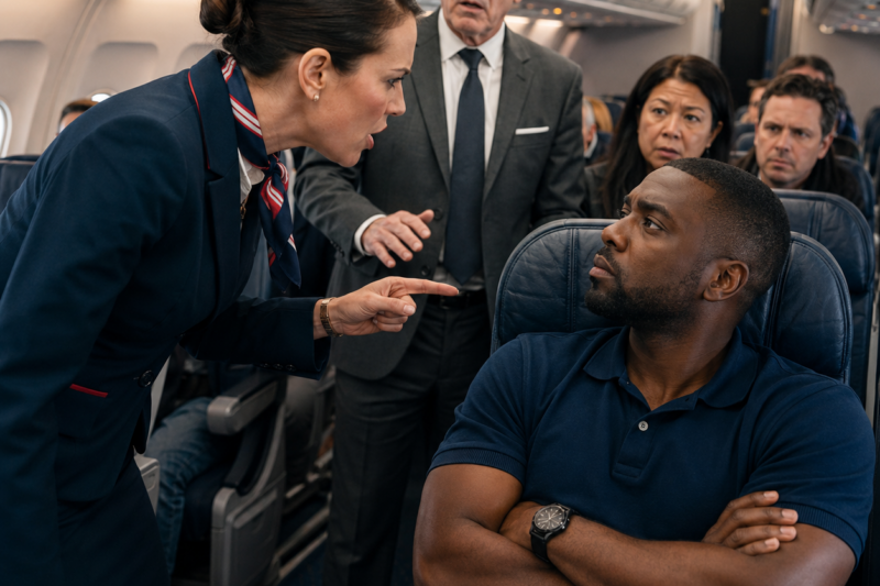 THEY TOLD HIM FIRST CLASS WAS NOT FOR MEN LIKE HIM. THEY SEARCHED HIS TICKET LIKE HE HAD STOLEN SOMEONE ELSE’S LIFE. BUT BEFORE THAT PLANE LEFT ATLANTA, THE MAN THEY HUMILIATED WOULD SEE SOMETHING THAT COULD ENDANGER EVERYONE ON BOARD.