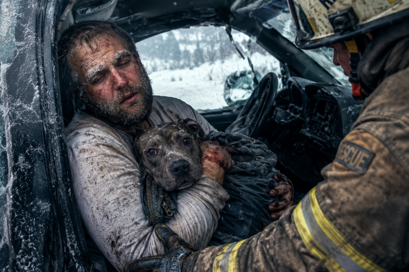 I HAVE PULLED MEN FROM WRECKS BEFORE.  BUT I HAD NEVER SEEN A MAN USE HIS OWN BODY TO KEEP A DOG ALIVE.  BY DAWN, HIS LEGS WOULDN’T MOVE, HIS SKIN WAS BLUE, AND THE DOG IN HIS ARMS WAS STILL WARM.
