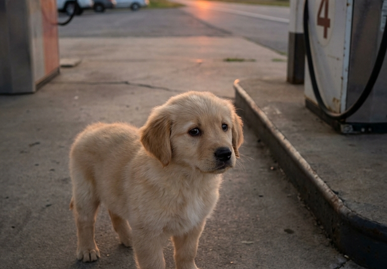 A Puppy Stayed at a Gas Station All Day — The Security Footage Explained Why