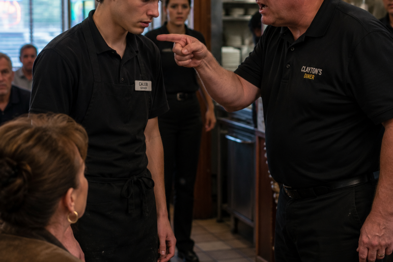 THEY FIRED A WAITER FOR BRINGING HIS SICK BROTHER TO WORK… BUT THE WOMAN WATCHING FROM THE CORNER WAS NO ORDINARY CUSTOMER