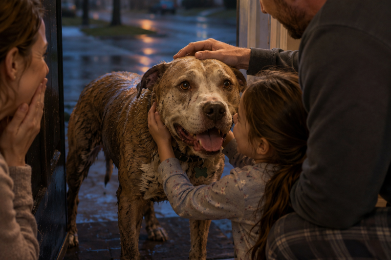 THE PIT BULL WALKED NEARLY 50 MILES TO FIND HIS FAMILY — AFTER THEY MOVED AWAY AND THOUGHT THEY HAD LOST HIM FOREVER
