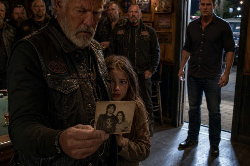 THE GIRL WALKED INTO THE BIKER BAR WITH HIS EYES — AND A PHOTOGRAPH THAT PROVED HE HAD BEEN LIED TO FOR FIFTEEN YEARS