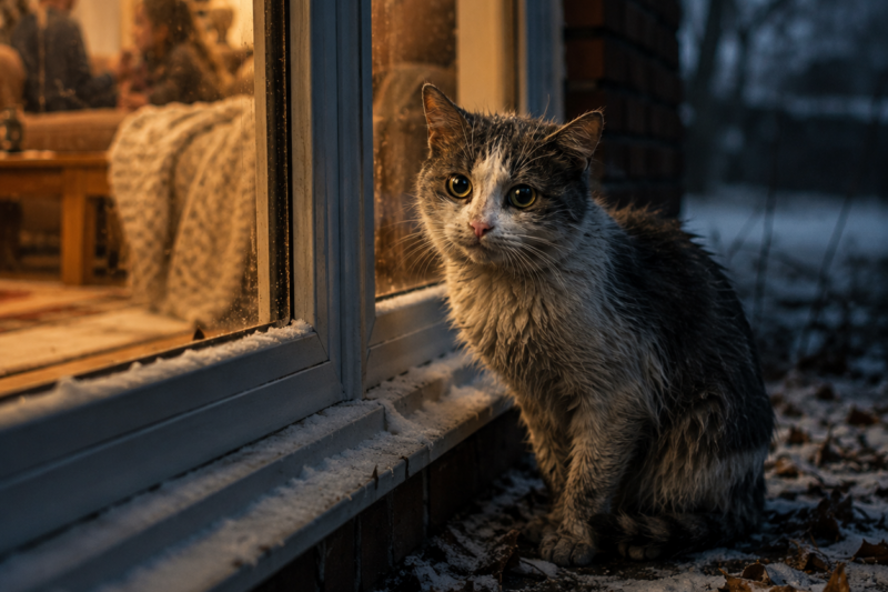 SHE NEVER MEOWED, NEVER CAME CLOSE, AND RAN FROM EVERY HUMAN HAND AS IF LOVE HAD ONCE COME DISGUISED AS DANGER.