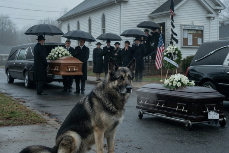 THE DOG REFUSED TO ENTER HER FUNERAL.
