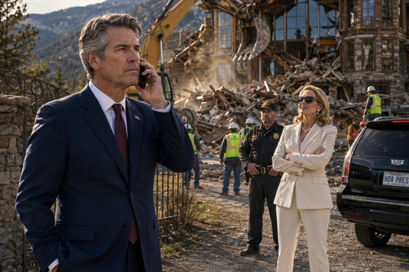 HOA DEMOLISHED MY LATE WIFE’S MOUNTAIN MANSION FOR “UNPAID FINES” — THEN THEY FOUND OUT I WAS THEIR GOVERNOR