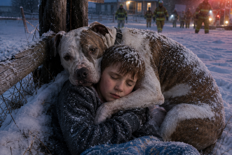 THE LITTLE BOY DISAPPEARED INTO THE FREEZING NIGHT WHILE EVERYONE WAS ASLEEP. FOR FIVE HOURS, NO ONE KNEW HE WAS LYING IN THE SNOW — EXCEPT THE DOG WHO FOUND HIM FIRST. AND WHEN RESCUERS FINALLY REACHED THEM, THEY SAW WHY THE CHILD WAS STILL ALIVE.
