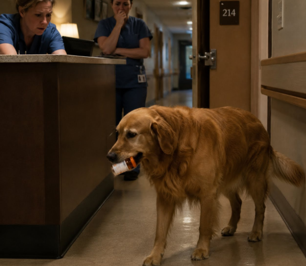 THE DOG WOULDN’T LEAVE ROOM 214.