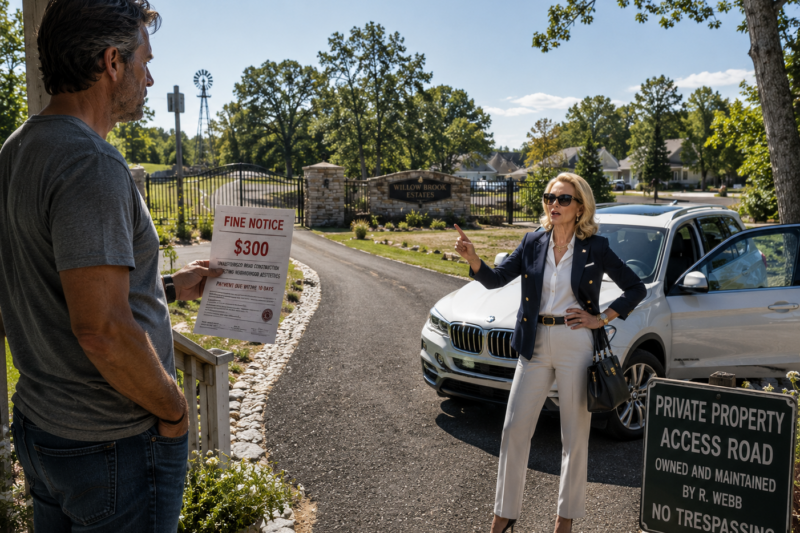 I BUILT A ROAD ON MY OWN LAND — THEN THE HOA FINED ME $300 AND LOST CONTROL OF THE ONLY ACCESS ROAD TO THEIR ENTIRE NEIGHBORHOOD