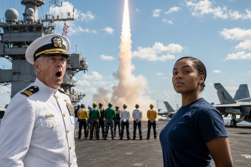 Admiral Kicked a Black Woman Soldier Off the Carrier -His Jaw Dropped as Her Code Fired the Missiles