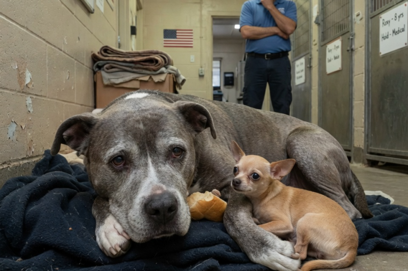 THEY CALLED THE OLD DOG A MONSTER BECAUSE HE THREW HIS BODY AGAINST THE KENNEL EVERY TIME SOMEONE WALKED BY.
