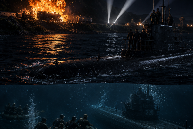 The Submarine That Sent Eight Sailors Onto Japanese Soil — How USS Barb Destroyed a Train and Came Home With Every Man Alive