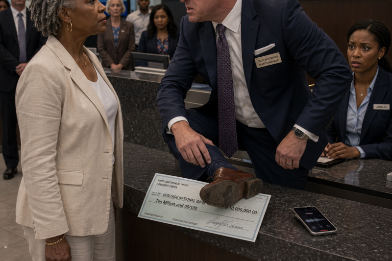 BANK MANAGER WIPED HIS SHOES WITH A BLACK WOMAN’S $10 MILLION CHECK — THEN THE CEO WALKED IN AND SAID, “YOU’RE DONE”