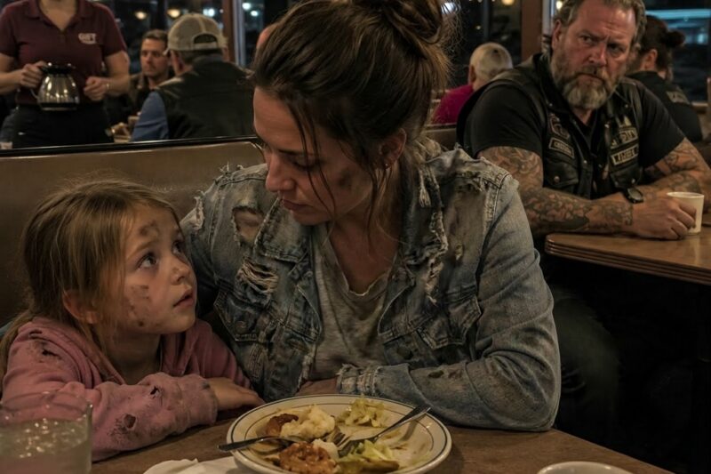 HER MOTHER LOOKED DOWN AT ONE SHARED PLATE, BUT THE MAN BEHIND THEM HAD ALREADY STOPPED BREATHING.