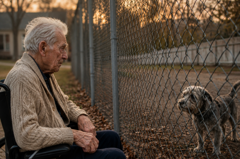 FOR ONE YEAR, AN 87-YEAR-OLD MAN IN A WHEELCHAIR SAT BY THE NURSING HOME FENCE EVERY DAY — AND NO ONE KNEW WHY