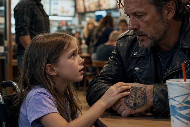 THE GIRL IN THE WHEELCHAIR TOUCHED THE WOLF TATTOO ON HIS HAND — AND THE BIKER REALIZED THE DAUGHTER HE NEVER KNEW HAD BEEN LOOKING FOR HIM