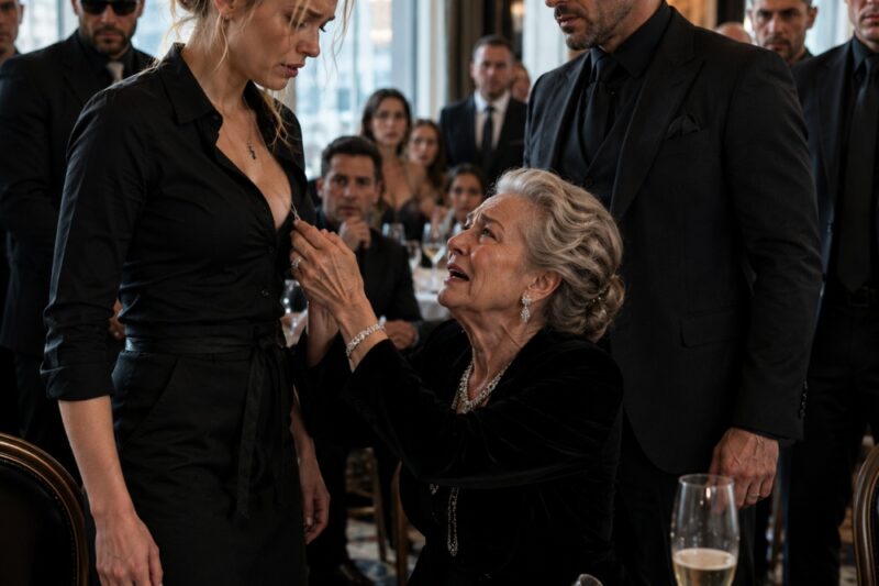 The mafia grandmother saw the waitress’s necklace slip from her collar and collapsed to her knees as if God had returned a dead child through the service entrance.