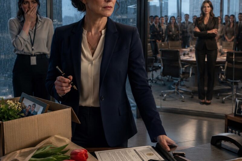 The new CEO fired me in front of everyone while the tulips I brought her were still trembling in my hands