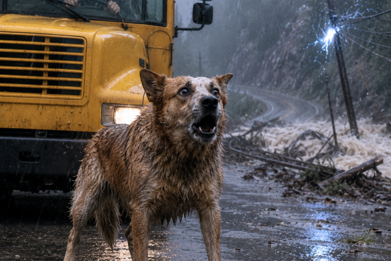 ROSIE STOOD IN FRONT OF THE SCHOOL BUS AND WOULD NOT MOVE.  FORTY-THREE CHILDREN WERE WATCHING HER THROUGH THE RAIN.  NO ONE KNEW HER OWN BABIES WERE WAITING FOR HER BACK IN THE COLD.