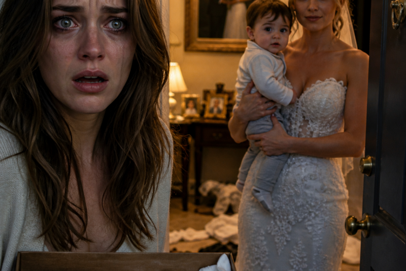 My husband’s mistress opened my front door wearing my missing wedding dress… but the baby in her arms was the part that made my knees almost give out.