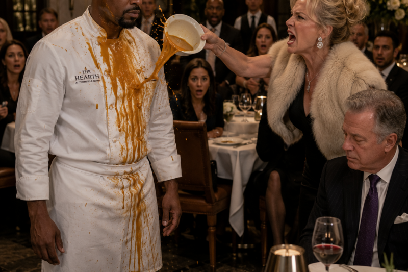 ARROGANT WOMAN THREW SOUP AT A BLACK CHEF IN HIS OWN RESTAURANT — ONE HOUR LATER, SHE WAS BEGGING HIM FOR MERCY