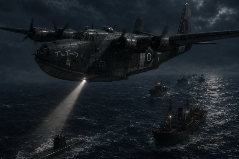 THE ATLANTIC SKY WAS THE CONVOY’S LAST SHIELD — AND ONE SUNDERLAND CREW HAD TO FIND THE ENEMY BEFORE THE U-BOATS FOUND THEM